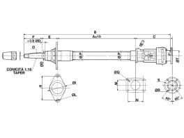 Shaft lines LS type with thrust bearing